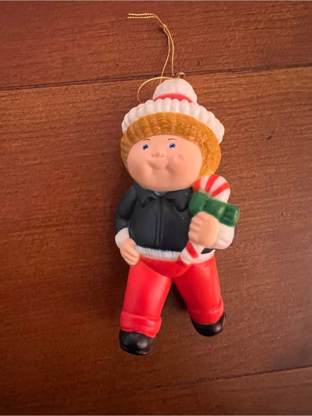 Vintage 1984 Cabbage Patch Kids Christmas Ornament Boy Candy Cane